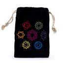 Tasje Met 7 Chakra Symbolen Van Katoenfluweel 19 x 13 cm