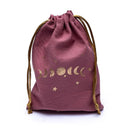 Tasje Met Symbool Van De Vier Fasen Van De Maan Katoenfluweel Roze 19 x 13 cm