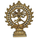 Shiva Nataraja Messing Dubbele Ring Goudkleurig 15 cm