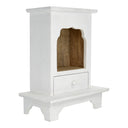 Altaar Op Voet Mangohout Whitewash 30 X 19 Cm Ruimte Voor Beelden Tot 13 Cm Hoog