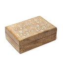 Tarotdoos Mystiek Ontwerp Mangohout Whitewash 18x12x6 Cm