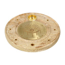 Wierookbrander Mangohout Messing Rond Alziend Oog 10 cm