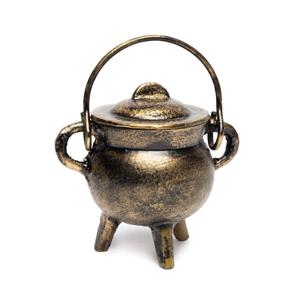 Cauldron Heksenketel Gietijzer Goudkleurig 9x8 cm