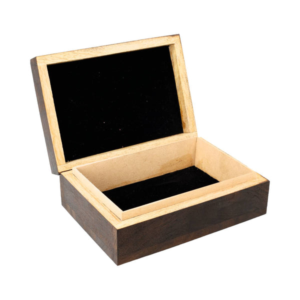 Tarotdoos Mangohout Zwart De Priesteres 17,5x12,5x6,5 cm