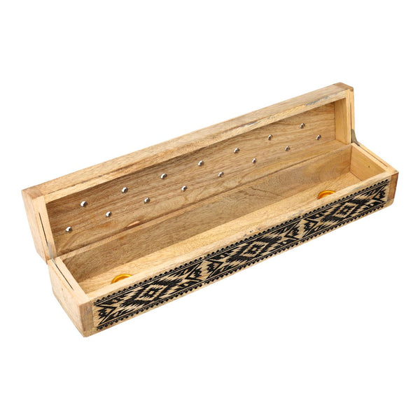 Wierookbrander Kistje Mangohout Tribal 31x6x5 cm
