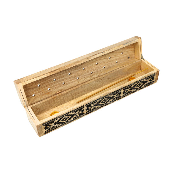 Wierookbrander Kistje Mangohout Tribal 31x6x5 cm