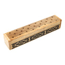 Wierookbrander kistje tribal mangohout -- 31x6x5 cm