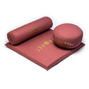Meditatie Set 2 Maanfasen Biologisch Katoen Oudroze Goud 65x65x5 cm