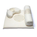 Meditatie Set Bloem Des Levens Biologisch Katoen Wit/Goud 65x65cm