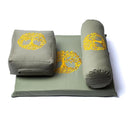 Meditatie Set Levensboom Biologisch Katoen Groen/Goud 65x65cm