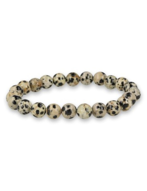 Jaspis dalmatiër kralenarmband 8 mm