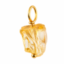Ruwe Edelsteen Hanger Citrien 925 Zilver &amp; Verguld (8 - 12 mm)
