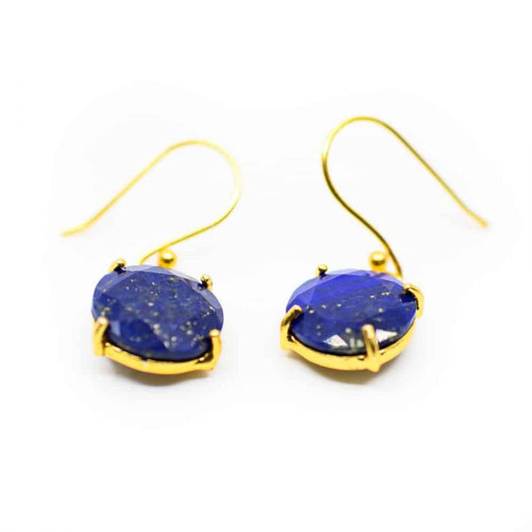 Zilveren Oorhangers Lapis Lazuli - 925 Sterling Verguld