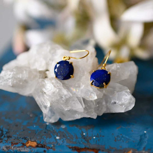 Zilveren Oorhangers Lapis Lazuli - 925 Sterling Verguld