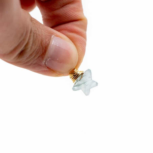 Geboortesteen Hanger Ster Maart Aquamarijn 925 Zilver (10 mm)