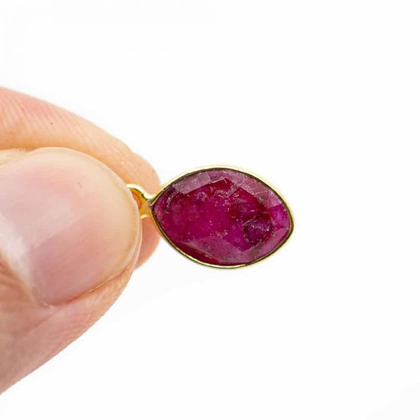 Geboortesteen Hanger Juli Robijn 925 Zilver & Verguld (12 mm)