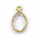 Geboortesteen Hanger April Bergkristal 925 Zilver &amp; Verguld (12 mm)