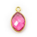 Geboortesteen Hanger Oktober Roze Toermalijn 925 Zilver &amp; Verguld (12 mm)