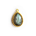 Edelsteen Hanger Labradoriet - 925 Zilver &amp; Verguld