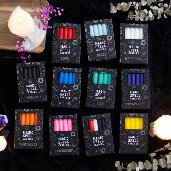 Set Van 12 Gemengde Spell Kaarsen Verschillende Kleuren