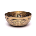 Klankschaal Groene Tara Lasergegraveerd Bronslegering ±22-24 cm ±1400-1600 g