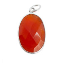Edelsteen Hanger Ovaal Motivatie - Carneool - 925 Zilver (20 mm)