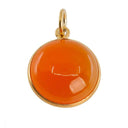 Edelsteen Hanger Rond Motivatie - Carneool - 925 Zilver &amp; Verguld (15 mm)