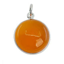 Edelsteen Hanger Rond Motivatie - Carneool - 925 Zilver (15 mm)