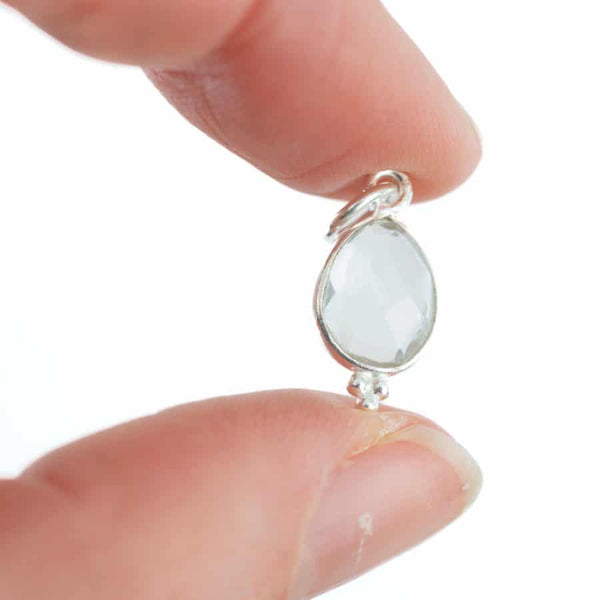 Geboortesteen Hanger April Bergkristal 925 Zilver - 10 mm