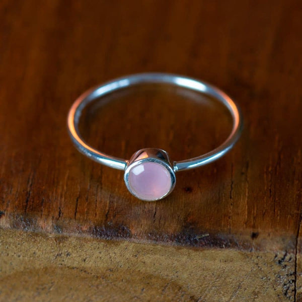 Geboortesteen Ring Rozenkwarts Oktober - 925 Zilver - Zilverkleurig (Maat 17)