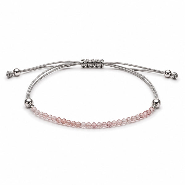 Aardbeienkwarts sparkle armband met schuifknoop