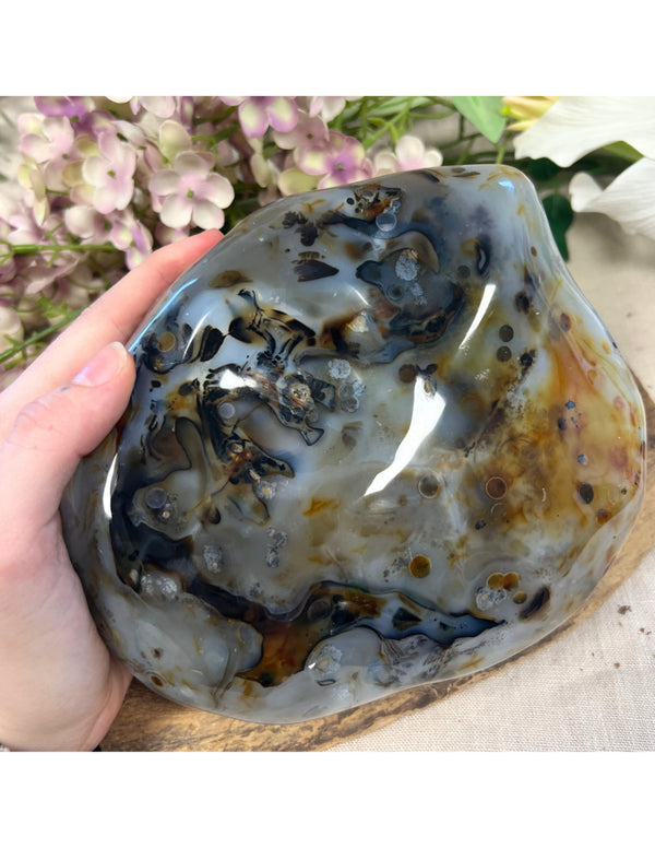 Agaat Dendriet Sculptuur Madagaskar Decoratie Slaapkamer Energie
