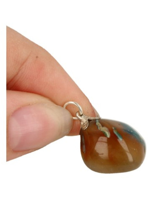 Edelsteen Hanger Agaat Blauw (Klein)