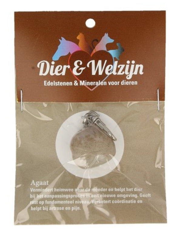 Agaat grijs halsband hanger Dier & Welzijn