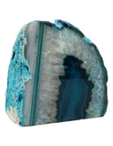 Waxinelichthouder Edelsteen Agaat Blauw (ca 8-9 cm hoog)