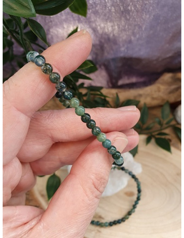 Edelsteen Armband Mos Agaat (4 mm)