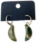 Agaat Mos Maan oorbellen - fashion jewelry