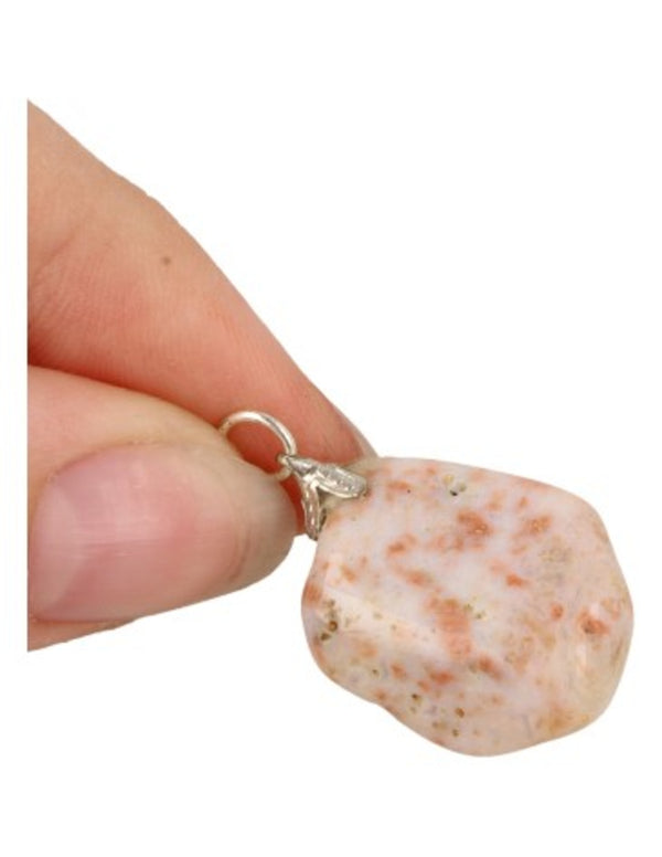 Edelsteen Hanger Agaat Mos Roze