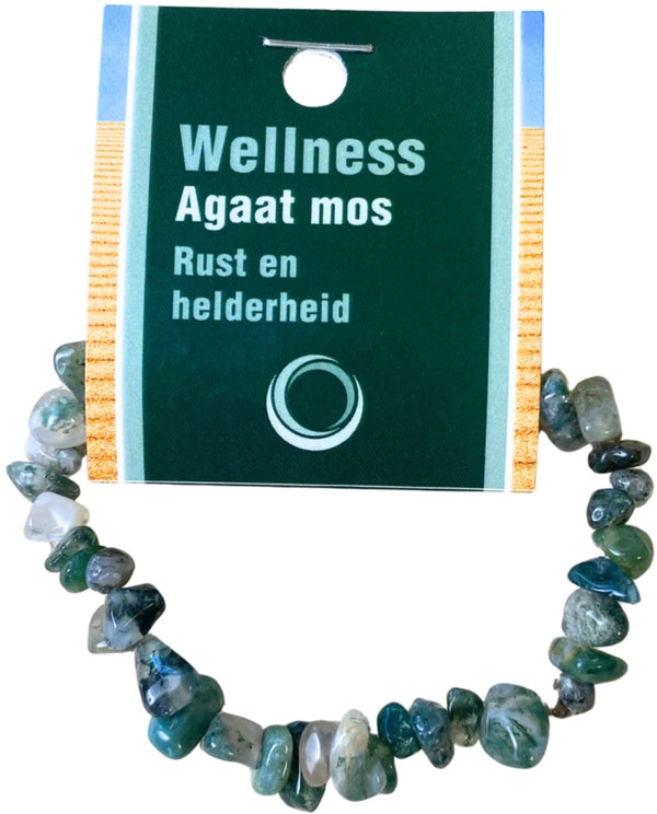 Agaat mos splitarmband + kaart