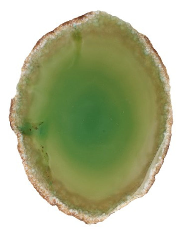 Groene Agaatschijf Klein (6 - 10 cm)