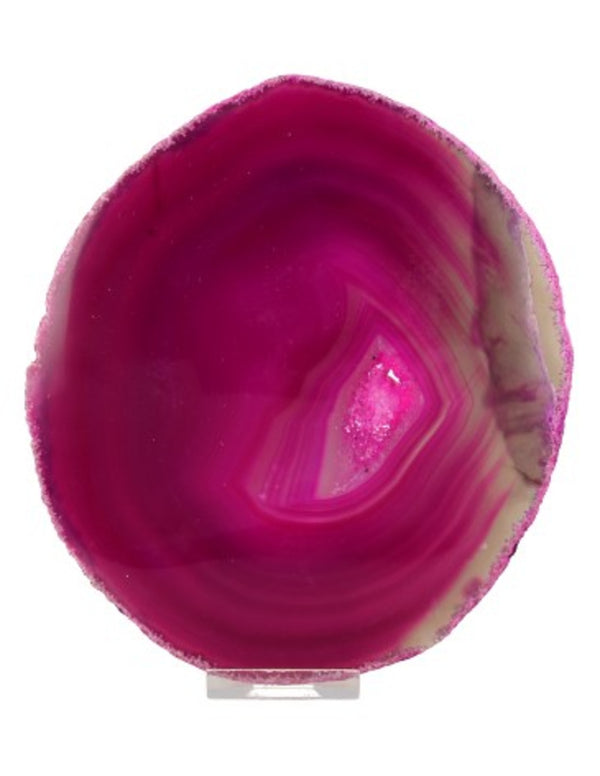 Roze Agaatschijf Middel (10 - 15 cm)