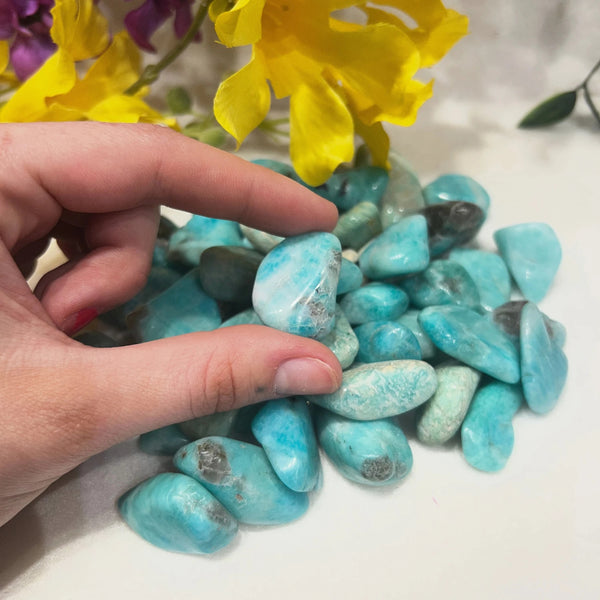 Amazoniet trommelstenen 500 gram Amerika groen halfedelsteen cadeau