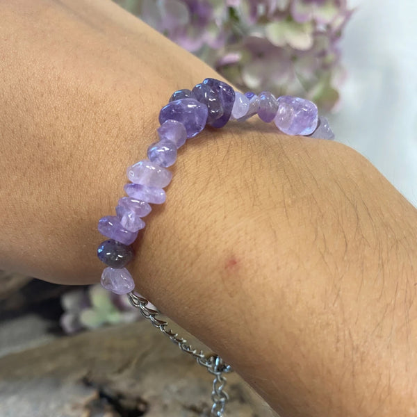 Edelsteen Splitarmband Amethist Bar