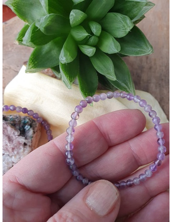 Edelsteen Armband Amethist - kinderarmbandje - 4 mm