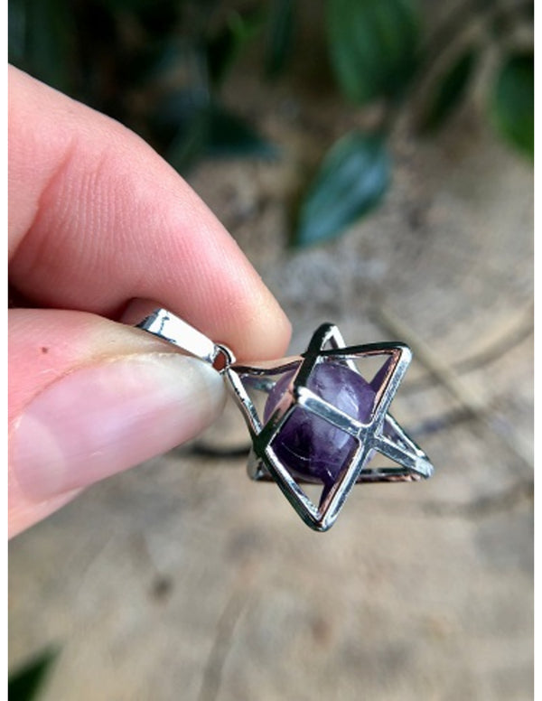 Edelstenen Hanger Amethist Merkabah