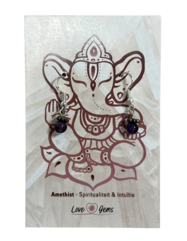 Amethist oorbellen mini bol - Love Gems