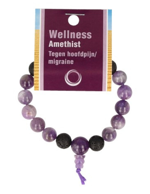 Amethist powerbead mannen + kaart 21cm