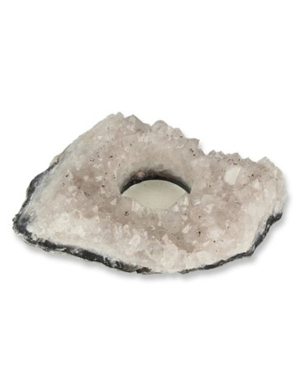 Waxinelichthouder Edelsteen Amethist/Rookkwarts Gekristaliseerd (ca. 1.4 kg)