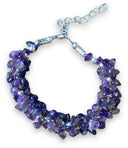 Amethist splitarmband cluster met sluiting