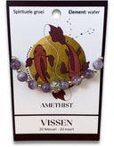 Amethist Sterrenbeeld Vissen Armband 16 cm 8 mm Kralen Elastiek